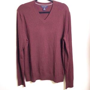 Banana Republic Men’s Tall 100% Lightweight Merino Wool Sweater SzL in Burgundy